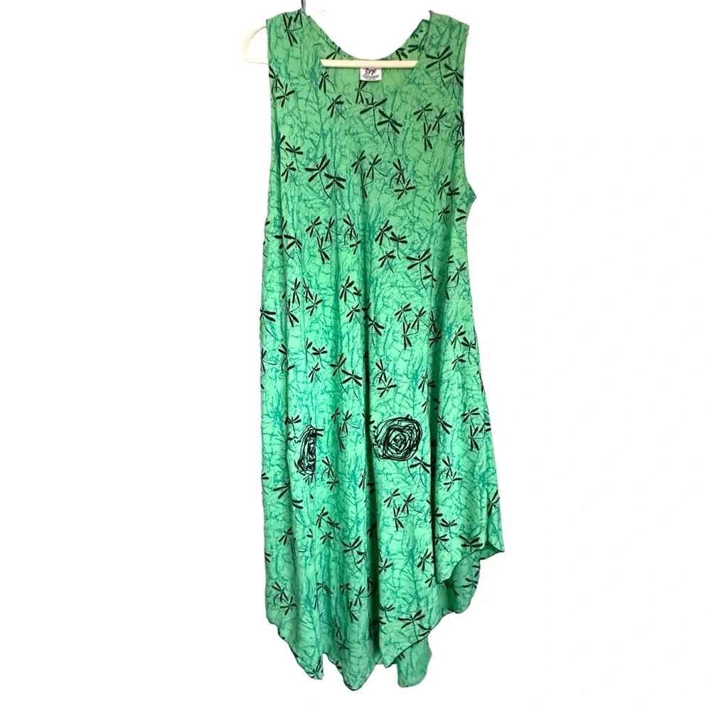 POCKETS! Maxi Dress, Dragonfly and textured flower detail OS